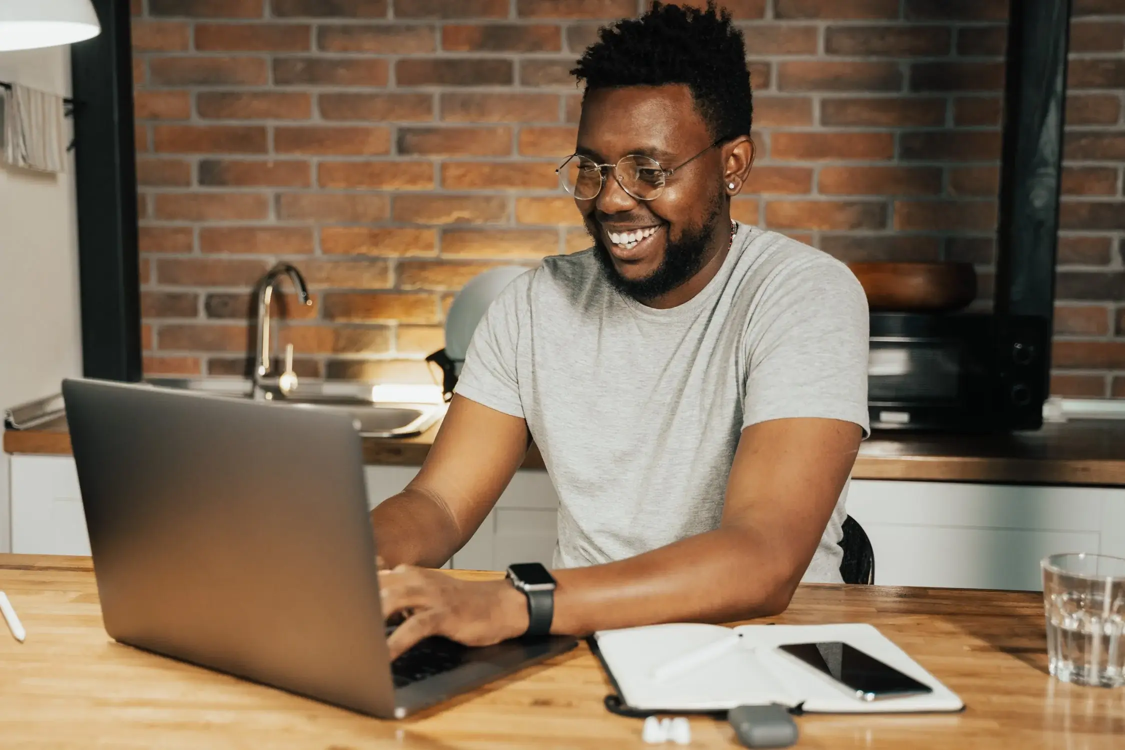 Man using laptop for career development and business strategies